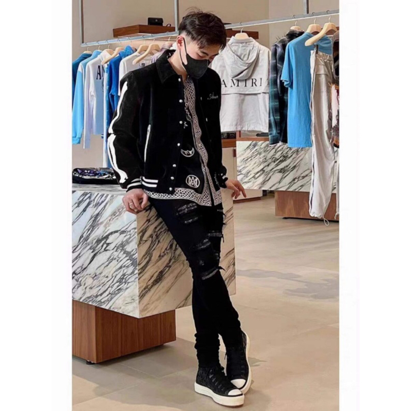 Áo khoác amiri likeuauu nhung tay xương -7923