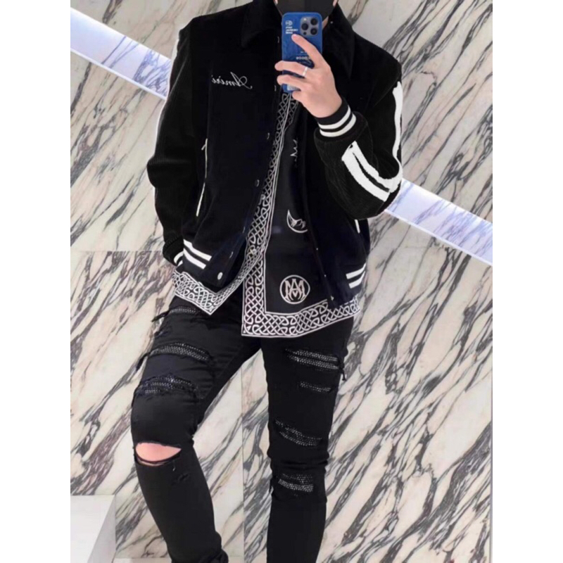 Áo khoác amiri likeuauu nhung tay xương -7923