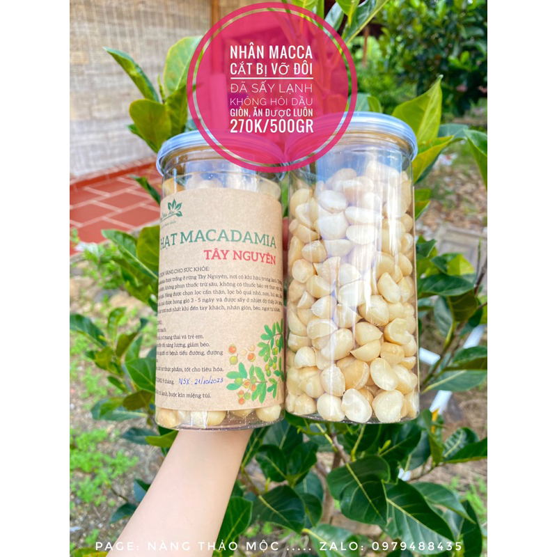 Nhân macca vỡ đôi