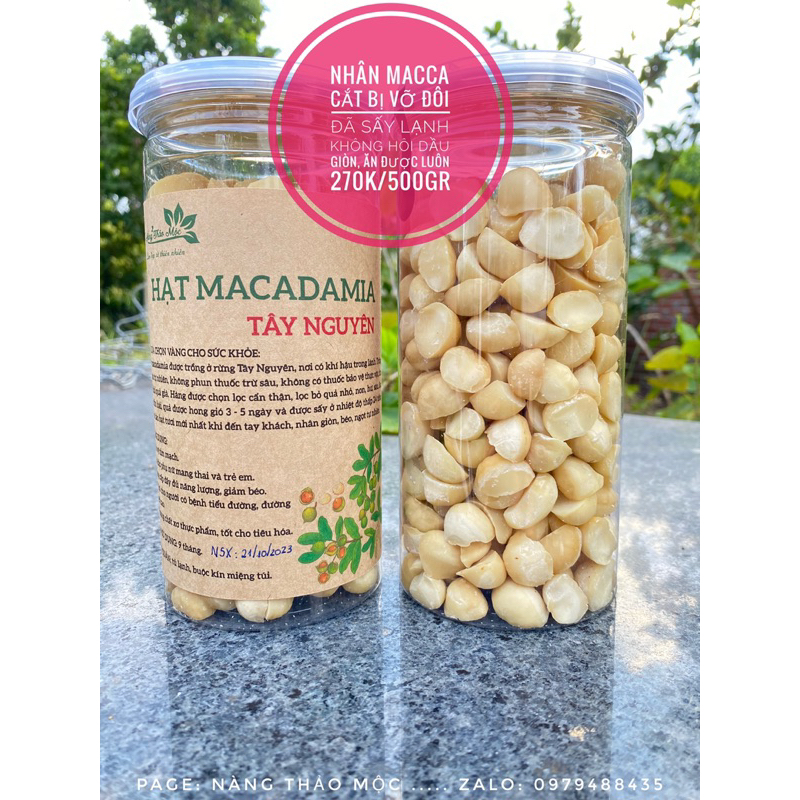 Nhân macca vỡ đôi