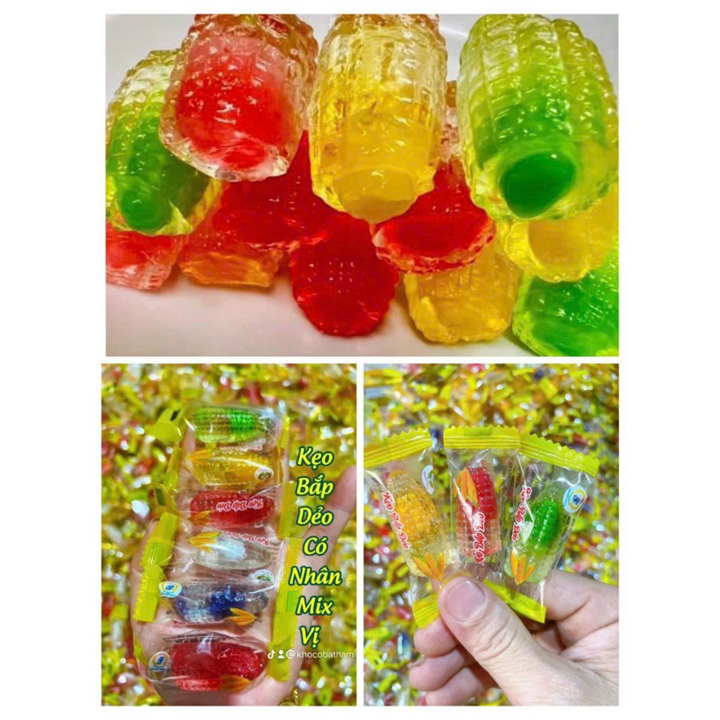 Kẹo dẻo bắp có nhân mix vị 500G