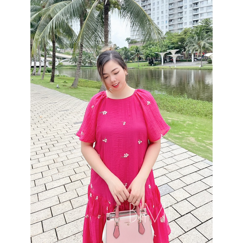 ĐẦM TƠ THÊU HOA TAY RAPLAN - BIMI