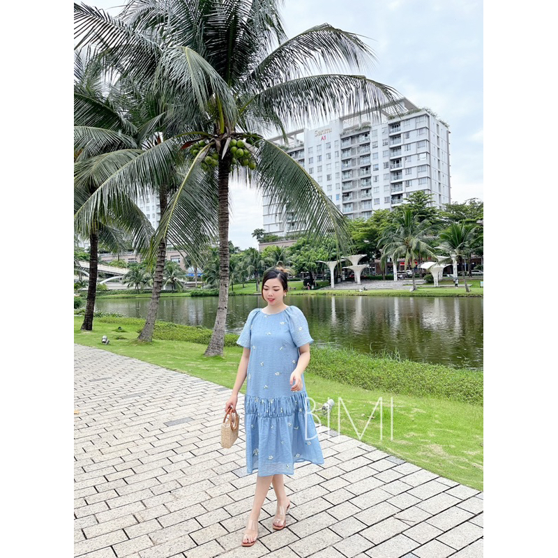 ĐẦM TƠ THÊU HOA TAY RAPLAN - BIMI