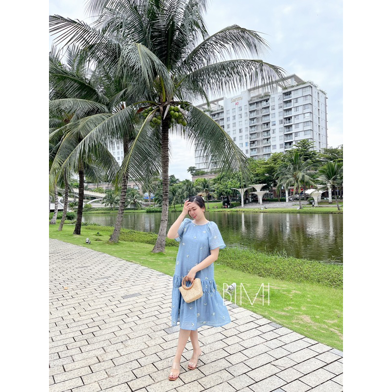 ĐẦM TƠ THÊU HOA TAY RAPLAN - BIMI