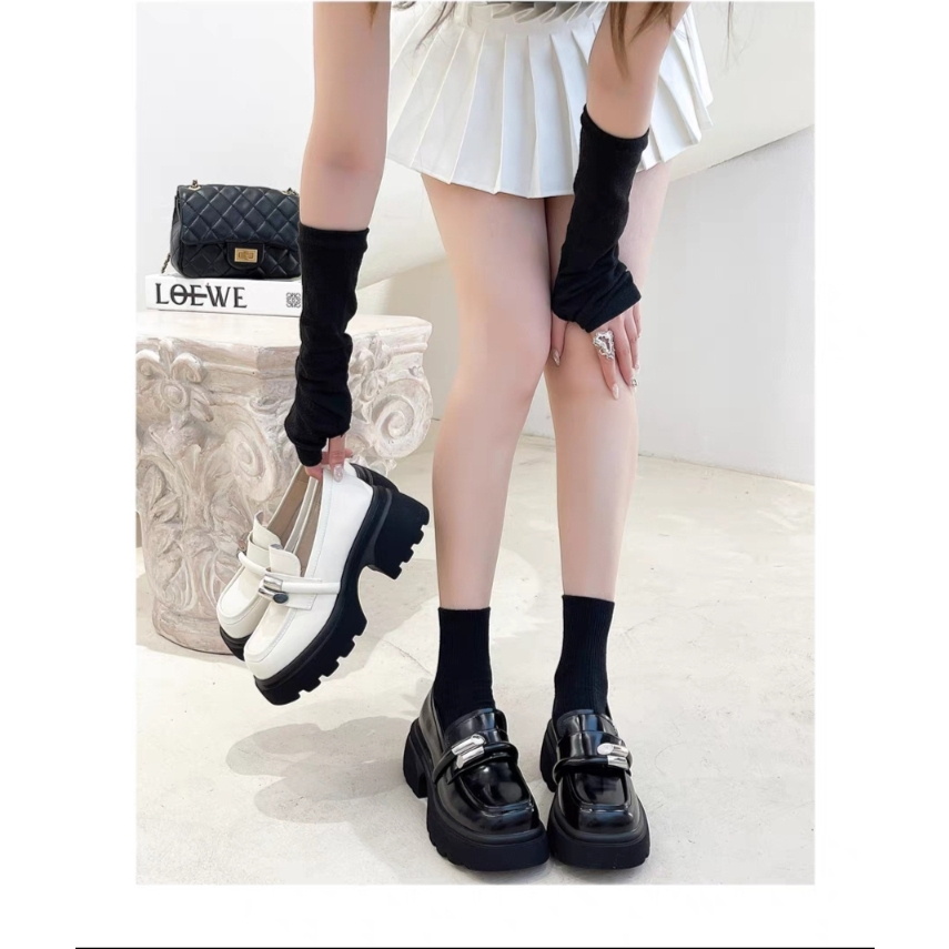 Giày Oxford Nữ,Giày Loilita nữ 2 màu đen, kem chất da cao cấp độn đế 7cm HOTTREND 2023 !