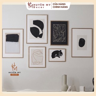 Bộ 6 tranh canvas in mực UV khung compesite lót fomex chống ẩm cao cấp nhất trong dòng canvas