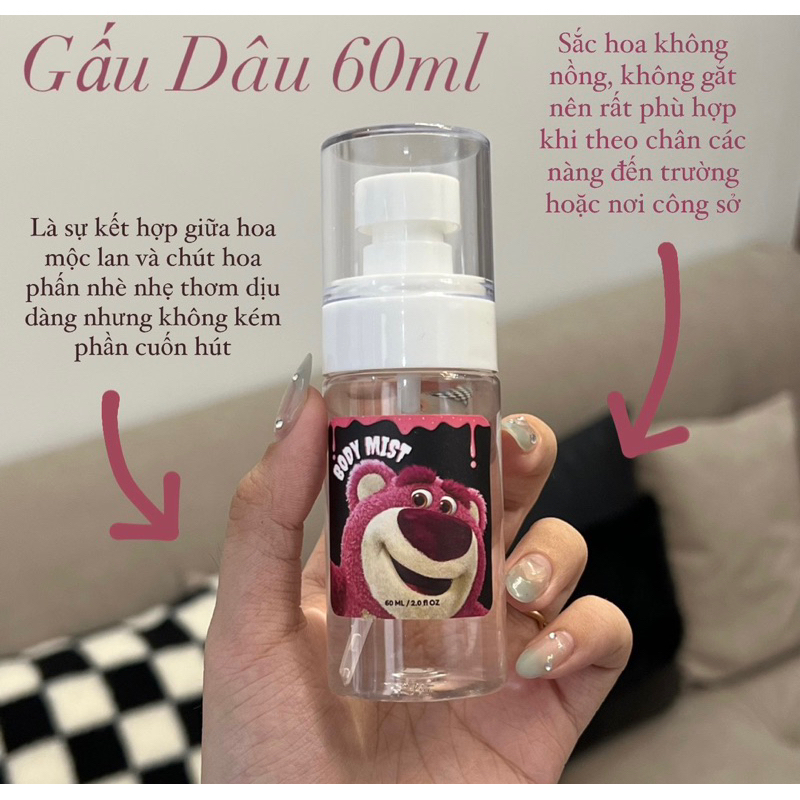 ‼️MẪU MỚI BODY MIST 60ML Độ lưu hương 2-4 tiếng