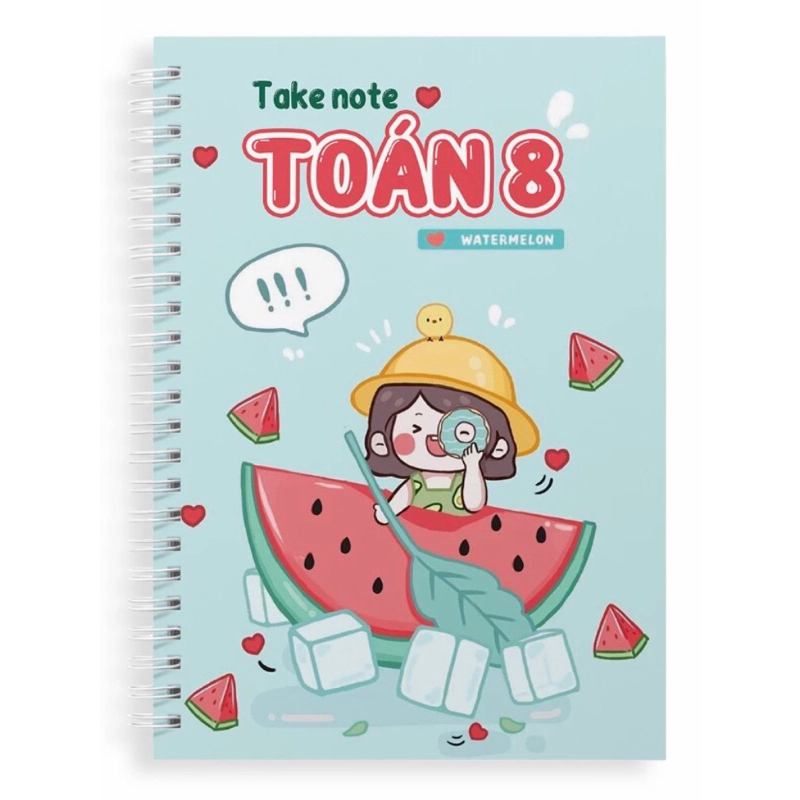 Sổ lò xo trang trí sticker Toán 8