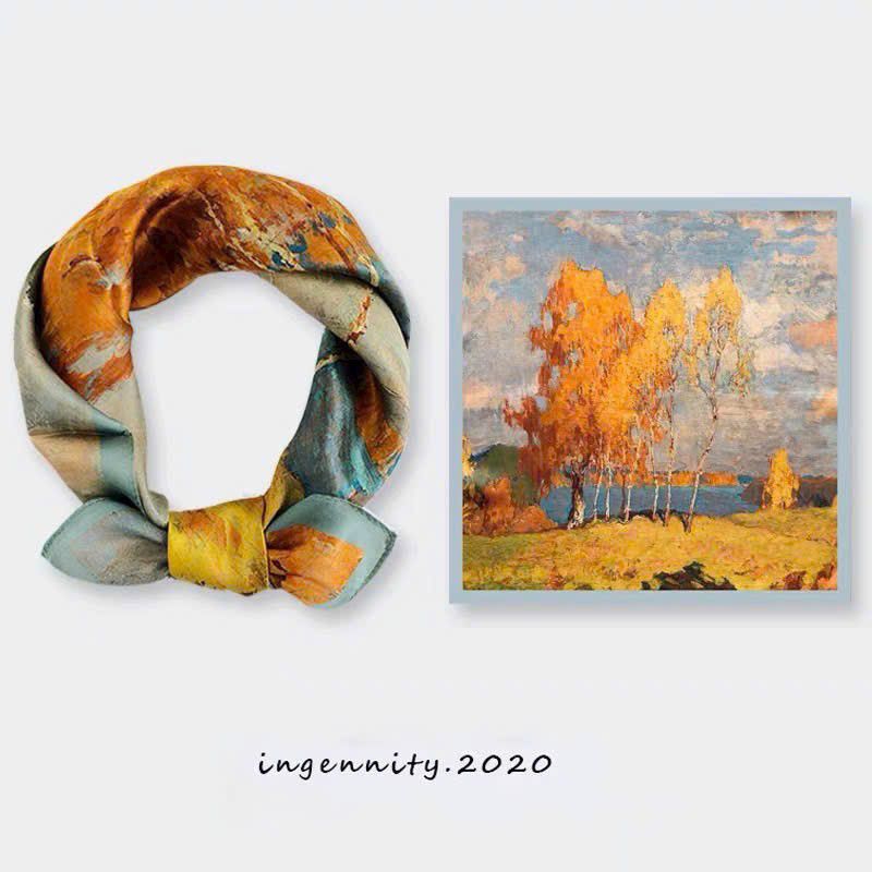 Khăn lụa vuông choàng cổ, khăn trùm đầu Hàn Quốc size 70x70cm