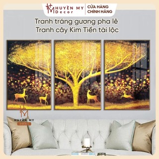 Tranh cây Kim Tiền in Uv trên Mica tráng gương pha lê mang lại tiền tài cho gia chủ