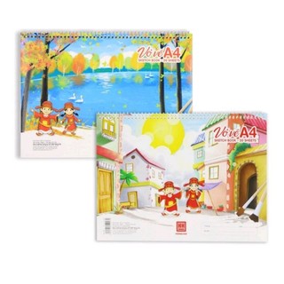 Sổ vẽ a4 hồng hà gáy lò xo
