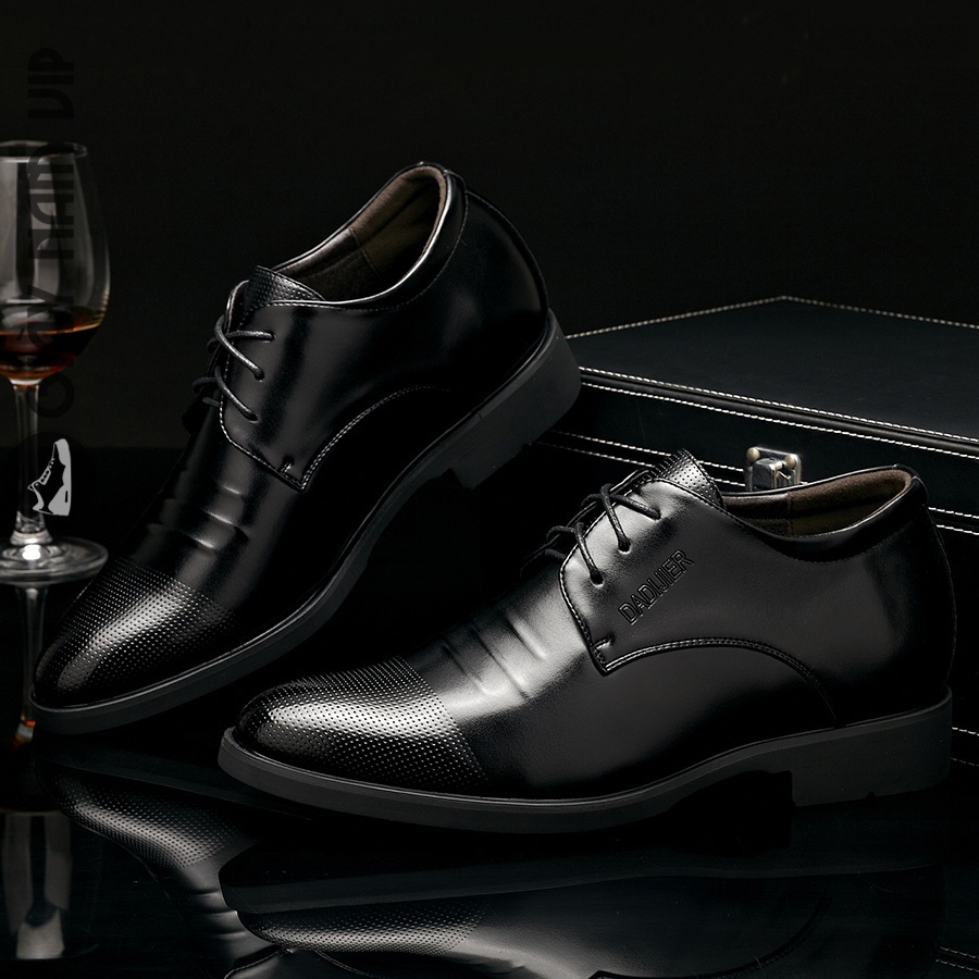 Giày Nam Tăng Chiều Cao Công Sở Cao Cấp Đẹp GIAYNAMVIP Giày Độn Đế Nam 6cm Đen GD46