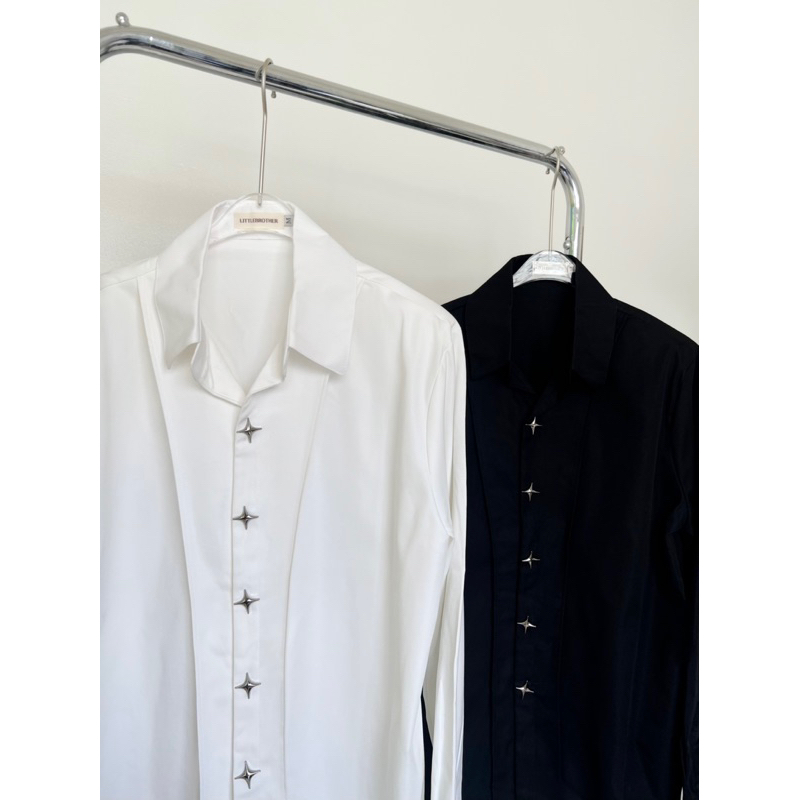 Áo sơmi đệm vai tay dài LITTLESTAR by Littlebrother form rộng unisex