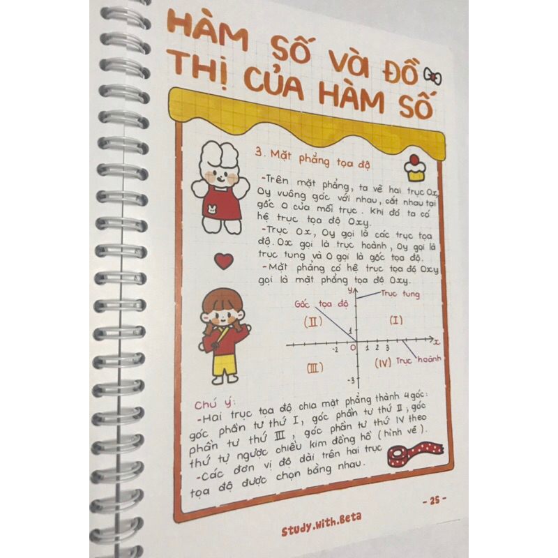 Sổ lò xo trang trí sticker Toán 8