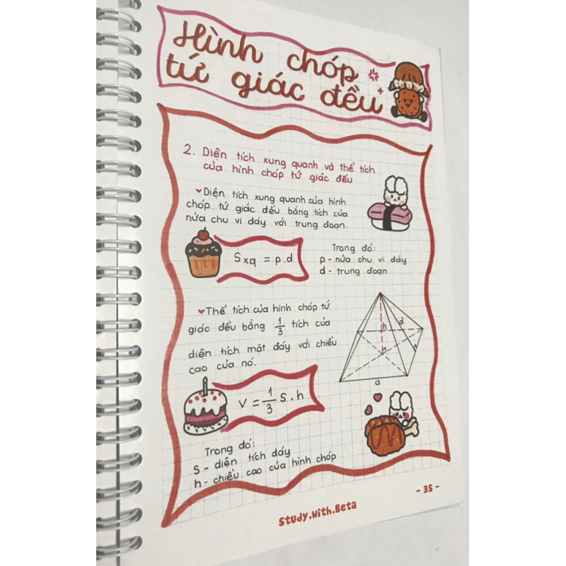 Sổ lò xo trang trí sticker Toán 8