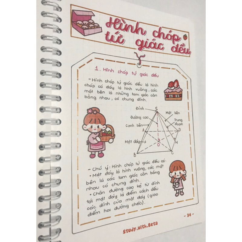 Sổ lò xo trang trí sticker Toán 8