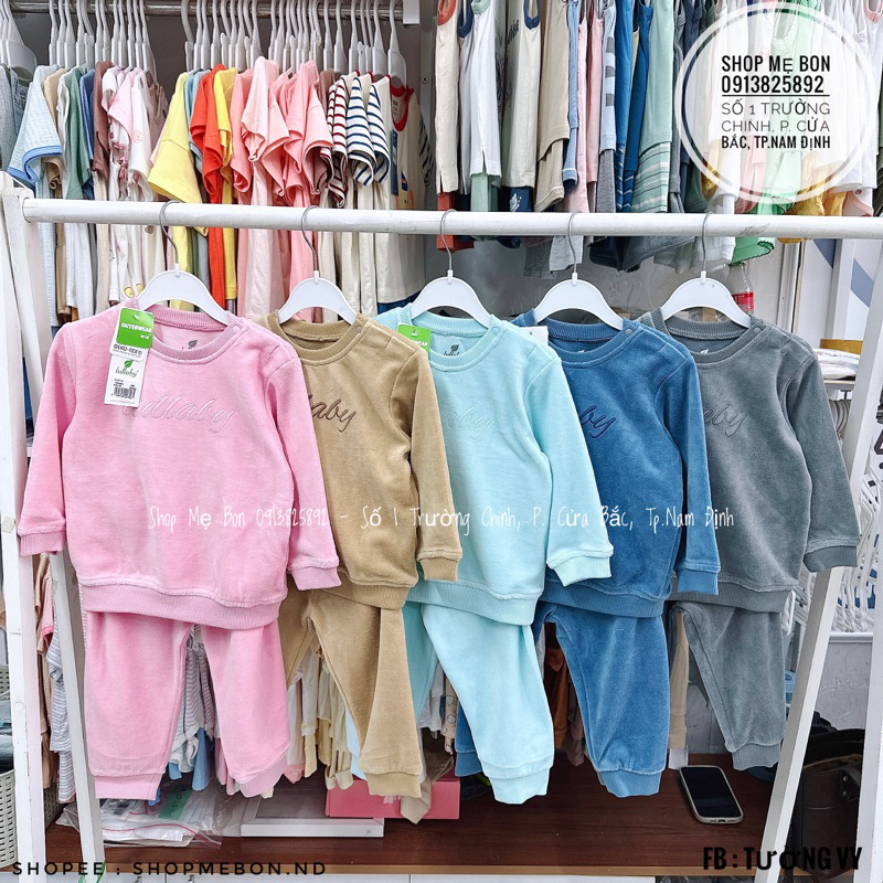 Bộ băng lông Lullaby dài tay cho bé trai bé gái