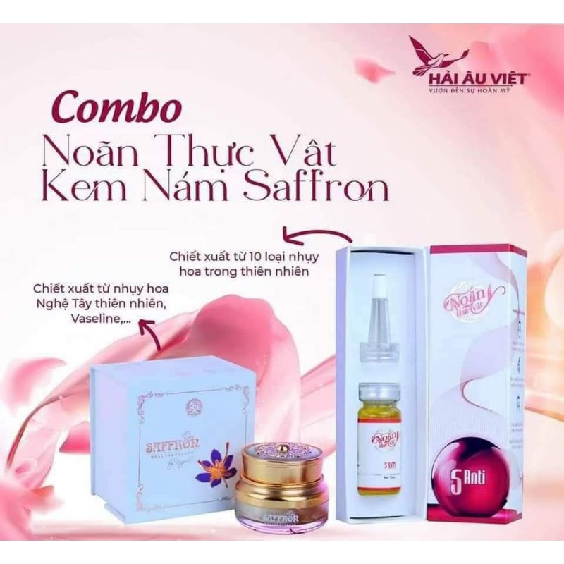 Chính Hãng 100% Combo Kem Face Nám Saffron Nhụy Hoa Nghệ Tây + Serum Noãn Thực Vật Hải Âu Việt