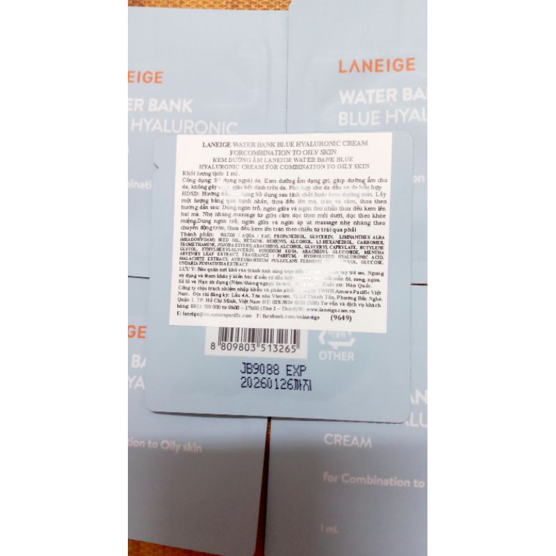 Sét Kem dưỡng Laneige Water Bank Blue Hyaluronic Cream dành cho da dầu da hỗn hợp