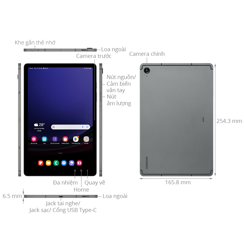 Máy tính bảng Samsung Galaxy Tab S9 FE 5G 256GB - Chính Hãng New