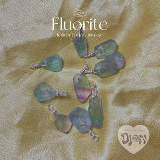 1 mặt dây chuyền đá thô fluorite chốt bạc s999