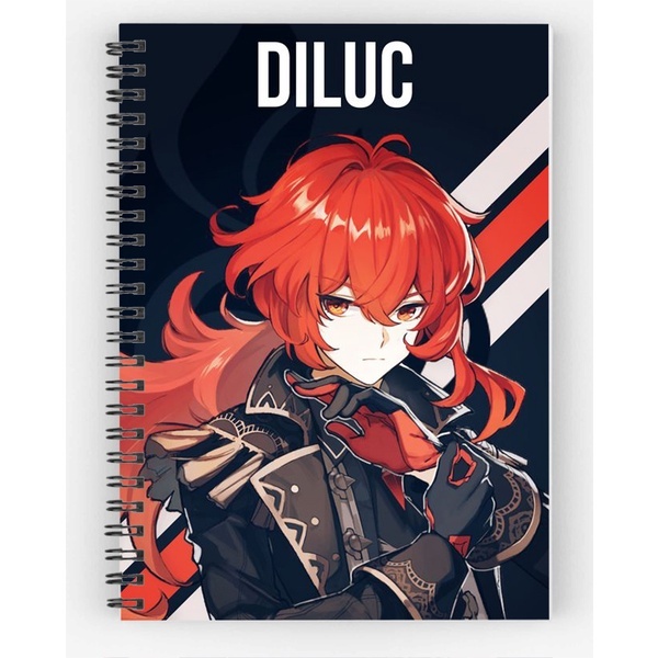 Sổ vẽ chì in hình bìa venti albedo hutao ganyu zhongli xiao diluc eula Raiden kokomi yaemiko eula karuha genshin