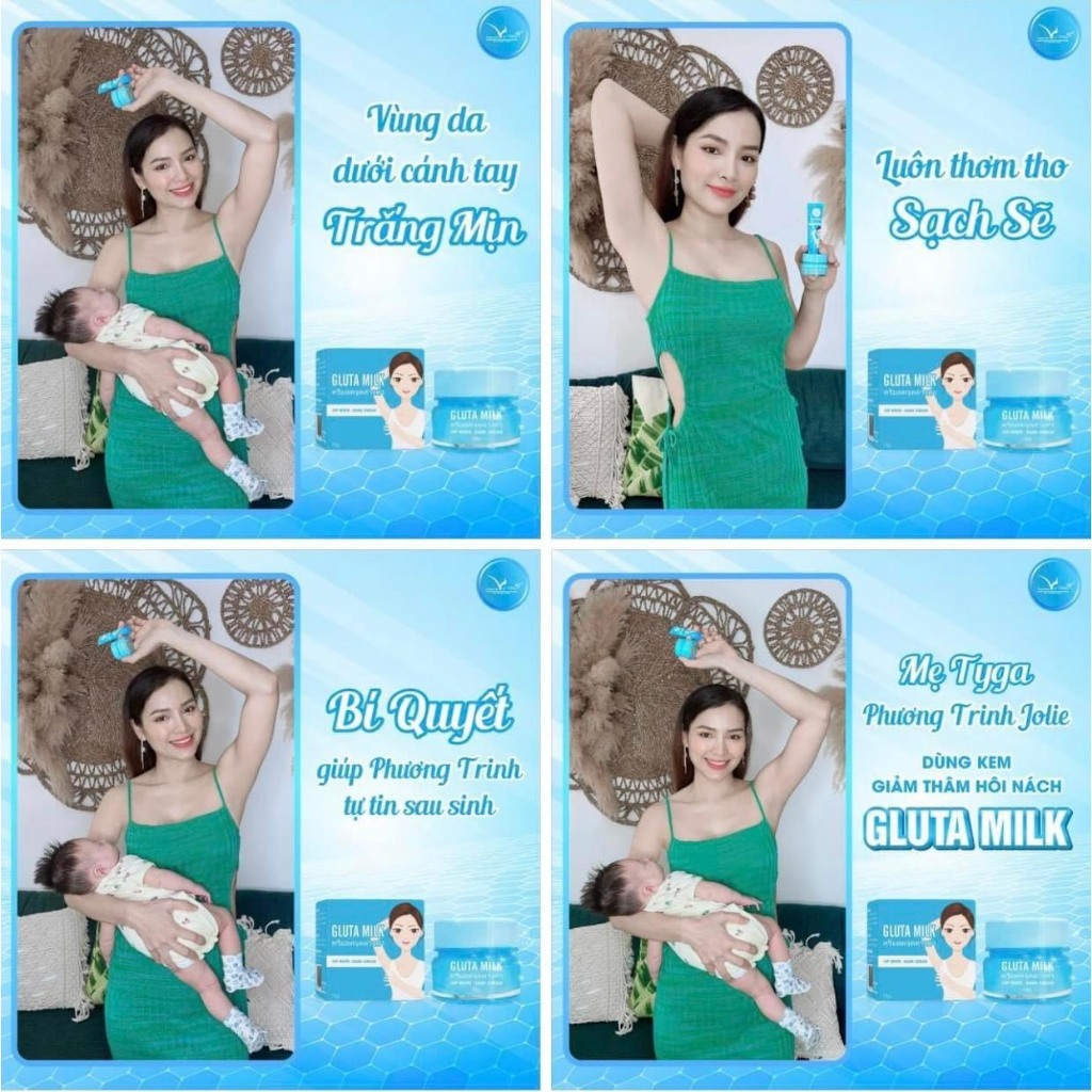 Kem thâm nách Gluta Milk giảm thâm ngăn mùi cơ thể hiệu quả hộp 15gram