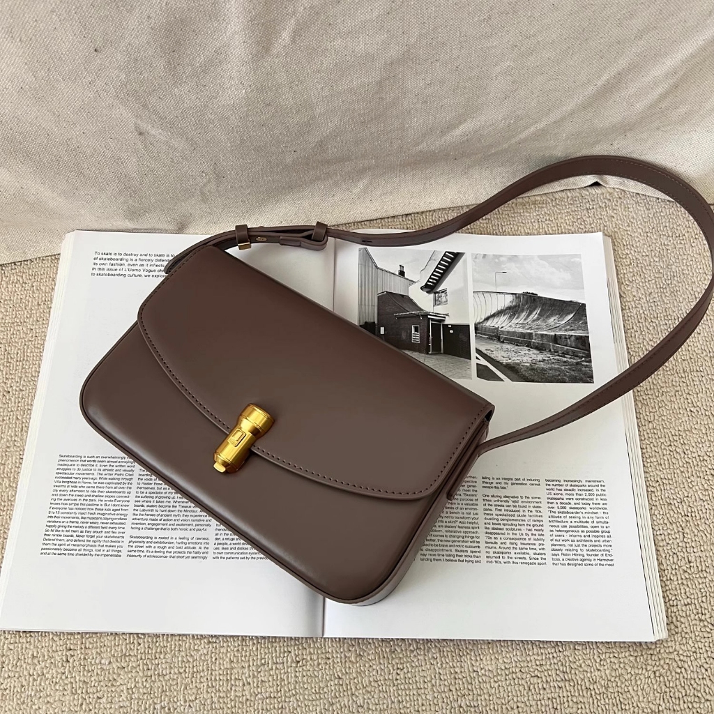 Túi baguette vuông da thật khoá đồng - VENUS