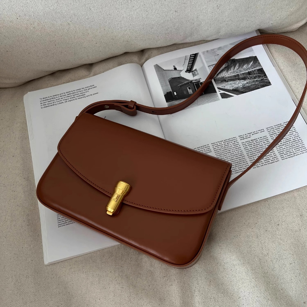 Túi baguette vuông da thật khoá đồng - VENUS