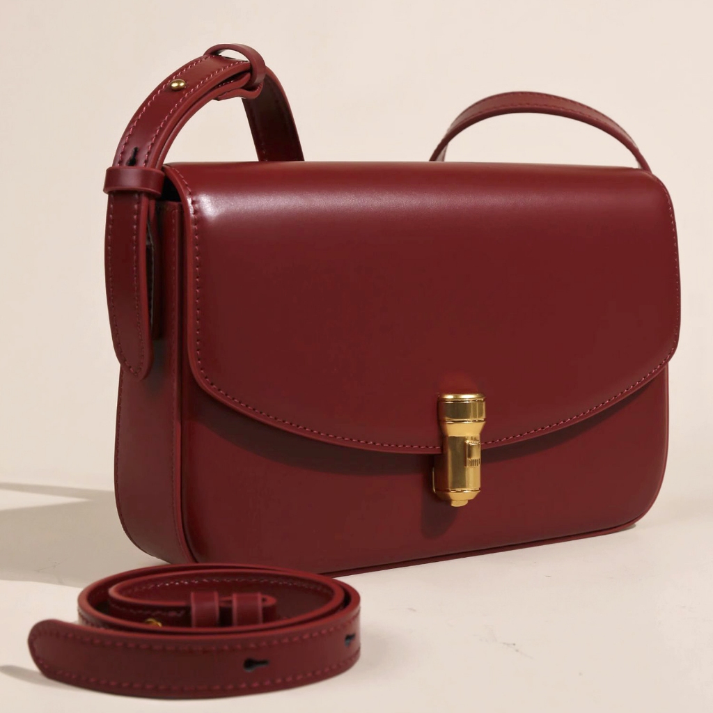 Túi baguette vuông da thật khoá đồng - VENUS