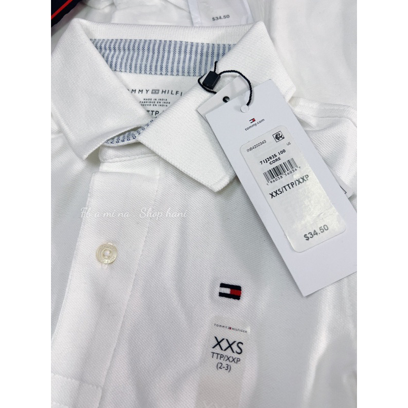 Áo polo trắng cho bé