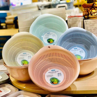 Bộ Thau Rổ Nhựa Cao Cấp 3 Size 23-30-35cm YOKO Inochi, Bộ Rổ Chậu Rửa Rau Củ Tiện Lợi