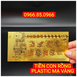 Tiền Con Rồng Macao 100 Plastic Mạ Vàng Lì Xì Tết Giáp Thìn 2024