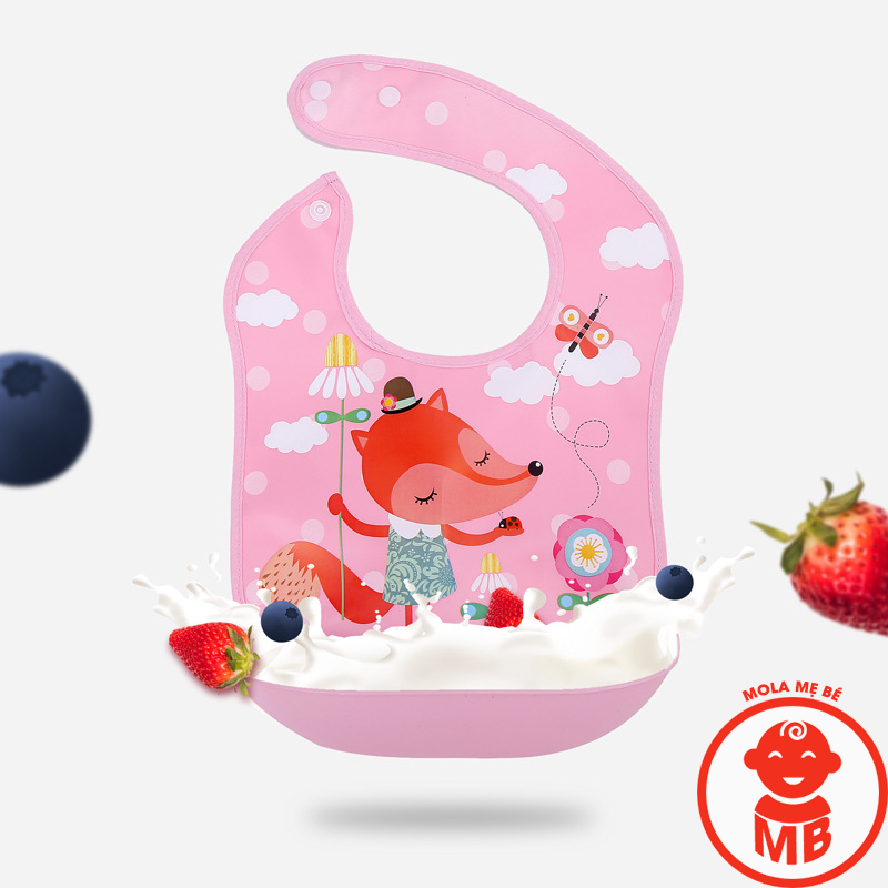 Yếm ăn dặm CÓ MÁNG THÁO RỜI cho bé yêu