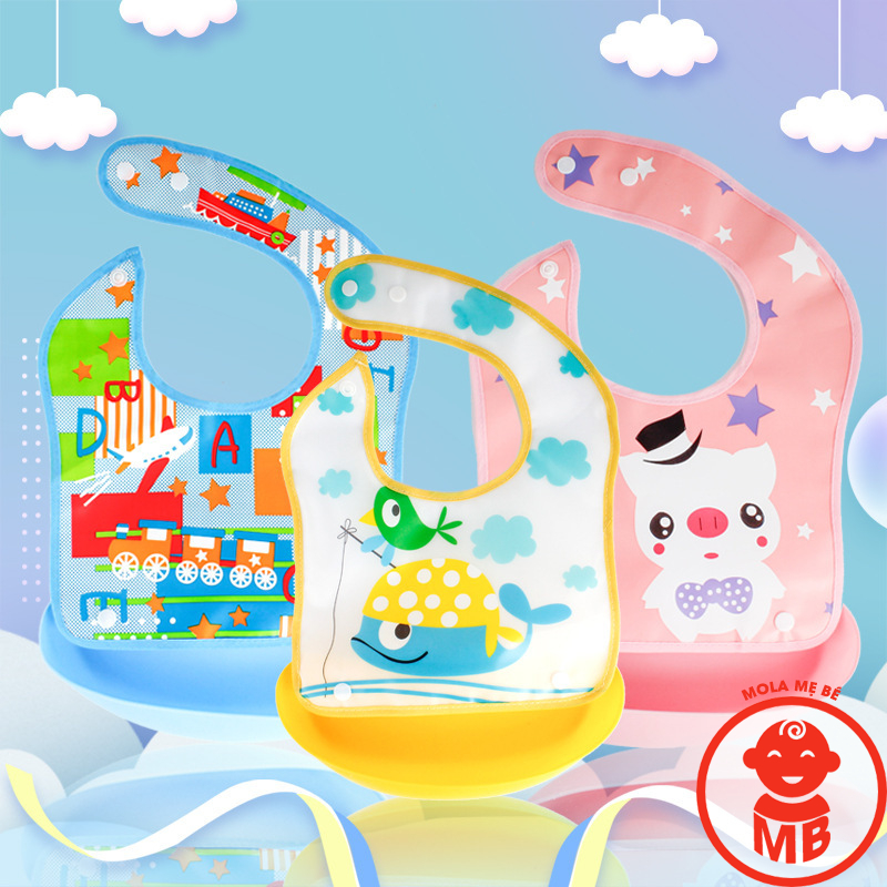 Yếm ăn dặm CÓ MÁNG THÁO RỜI cho bé yêu