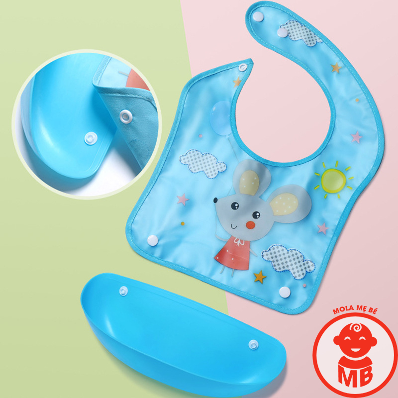 Yếm ăn dặm CÓ MÁNG THÁO RỜI cho bé yêu