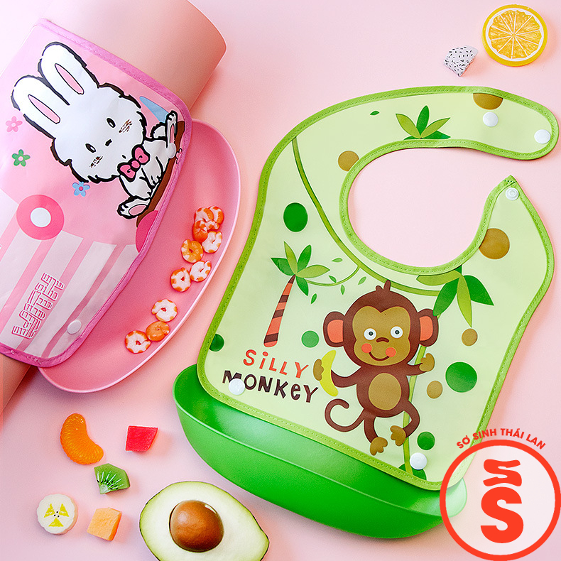 Yếm ăn dặm CÓ MÁNG THÁO RỜI cho bé yêu