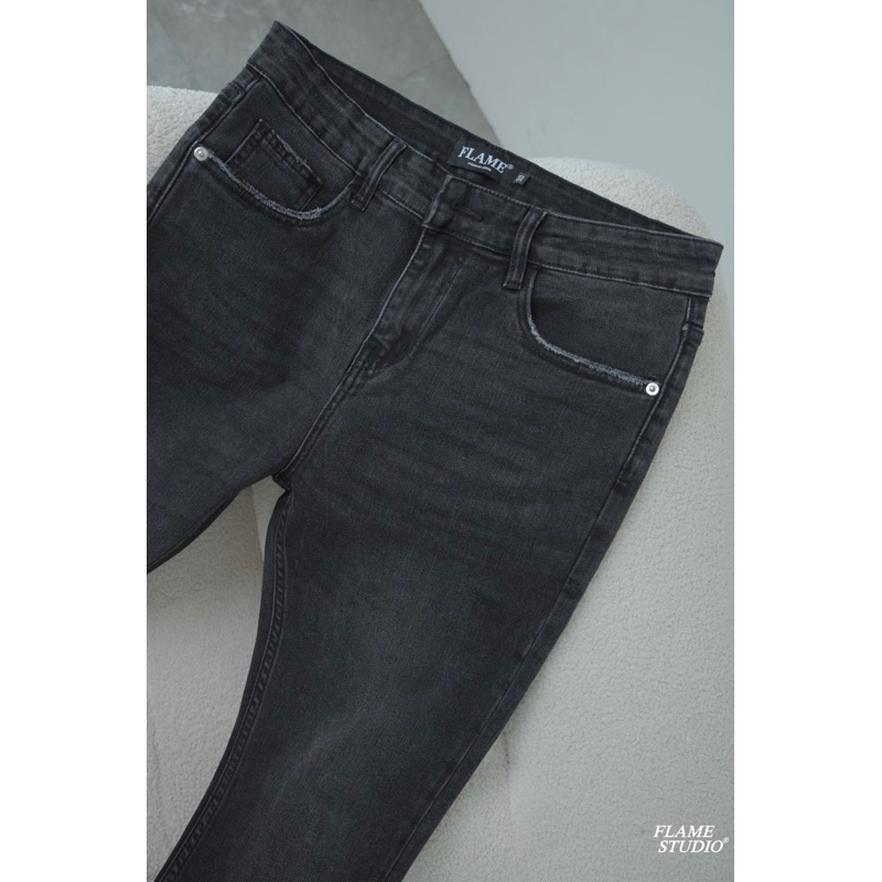 𝑭𝑳𝑨𝑹𝑬 𝑫𝑬𝑵𝑰𝑴 𝑰𝑵 𝑫𝑨𝑹𝑲 𝑮𝑹𝑬𝒀 - Quần Jeans Nam Ống Loe Xám