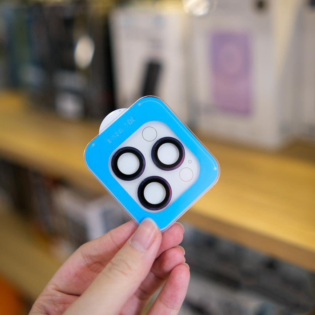 Kính Camera lPHONE KUZOOM PVD 2 Tầng 3D bảo vệ mắt dán Lens Cam chống trầy xước 13 14 15 Pro Max Titan Tankashop99