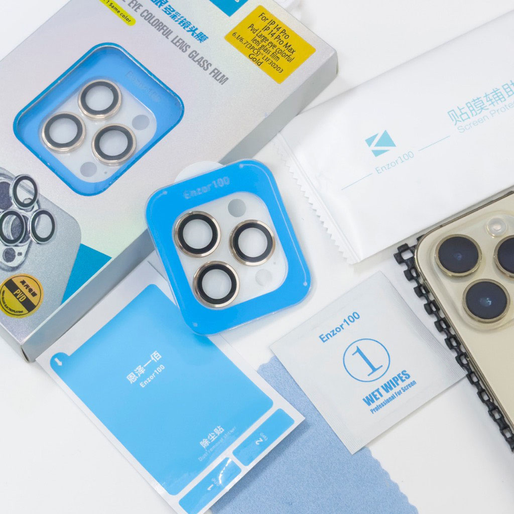 Kính Camera lPHONE KUZOOM PVD 2 Tầng 3D bảo vệ mắt dán Lens Cam chống trầy xước 13 14 15 Pro Max Titan Tankashop99