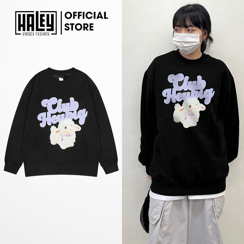 Áo Sweater Unisex Nam Nữ HALEY HD451 Dài Tay Form Rộng CLUB HEYBIG Phong Cách Trẻ Trung Chất Vải Nỉ Bông Mềm Mịn