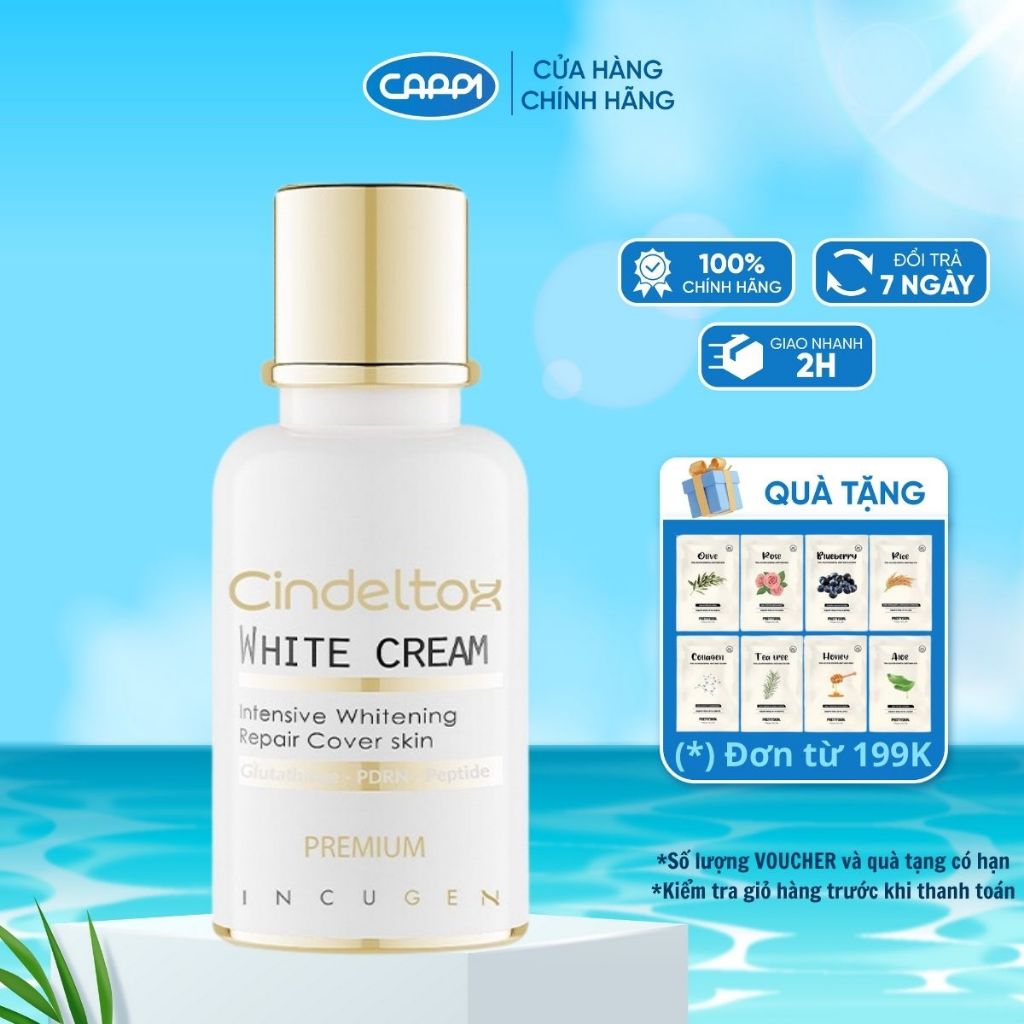 Kem Truyền Trắng Nâng Tông Cindeltox White Cream 50ml