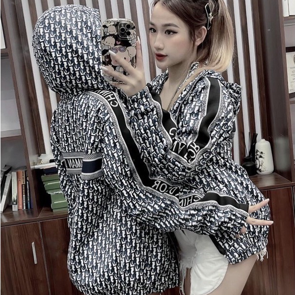 Áo Khoác Gió Thêu Chữ Dior Rót Tay ❤ Áo Khoác Dù Dày Dặn Dáng Rộng Nam Nữ NVA614 ❤