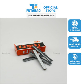 Hộp 2000 đinh ghim chữ u dùng cho máy bấm ghim cầm tay bấm gỗ, yên xe, bọc sofa futabao