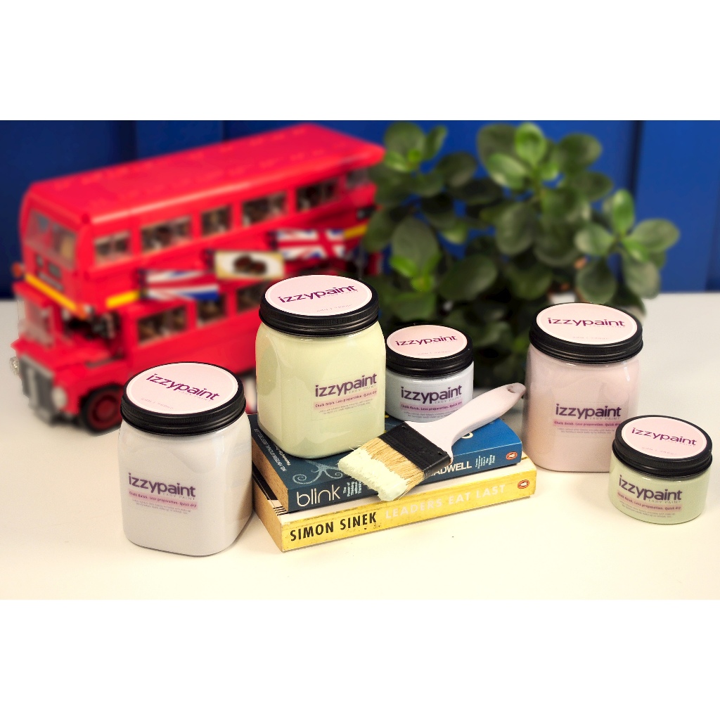 Izzypaint 200gr 💙 Sơn Chuyên Dụng cho Make over 💙 chalk paint sơn phấn DYI nhanh khô, sơn gỗ gốc nước không mùi độc hại