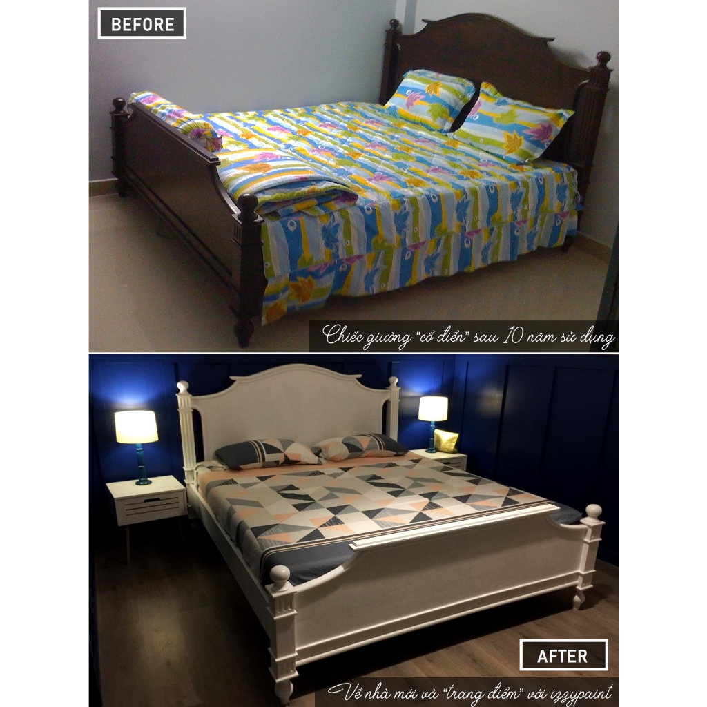 Izzypaint 200gr 💙 Sơn Chuyên Dụng cho Make over 💙 chalk paint sơn phấn DYI nhanh khô, sơn gỗ gốc nước không mùi độc hại