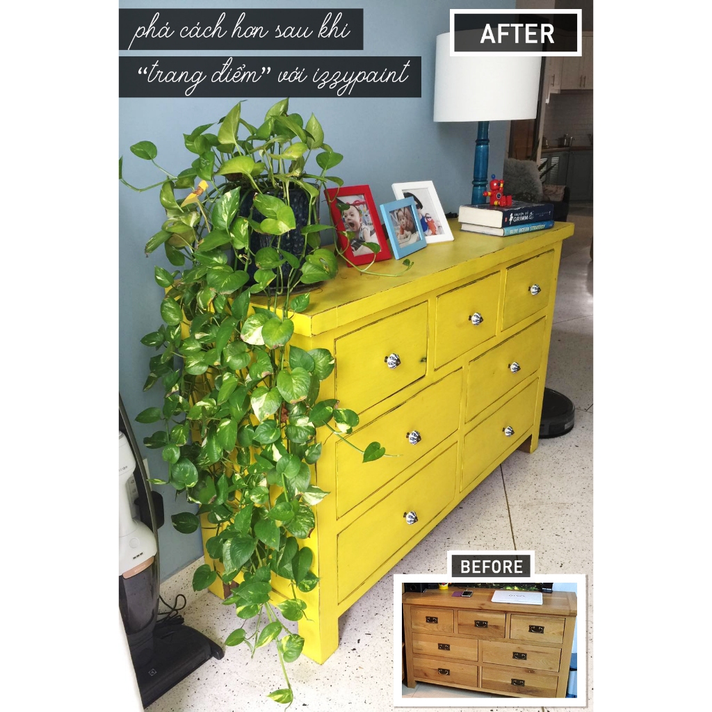 Izzypaint 200gr 💙 Sơn Chuyên Dụng cho Make over 💙 chalk paint sơn phấn DYI nhanh khô, sơn gỗ gốc nước không mùi độc hại