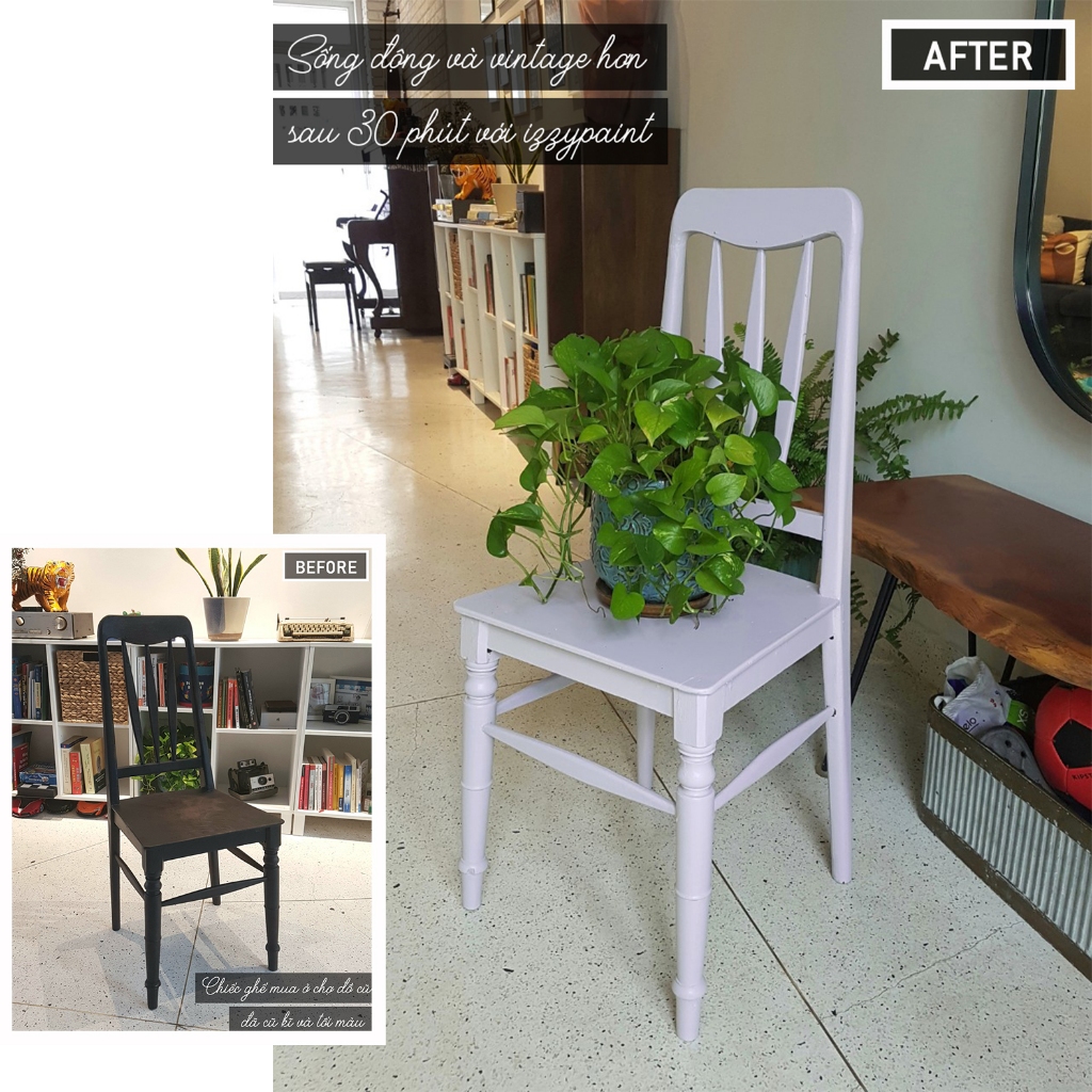 Izzypaint 200gr 💙 Sơn Chuyên Dụng cho Make over 💙 chalk paint sơn phấn DYI nhanh khô, sơn gỗ gốc nước không mùi độc hại