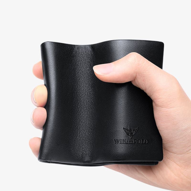 Ví da nam , Ví nam cao cấp full hộp Williampolo chất liệu da bò nguyên tấm V54