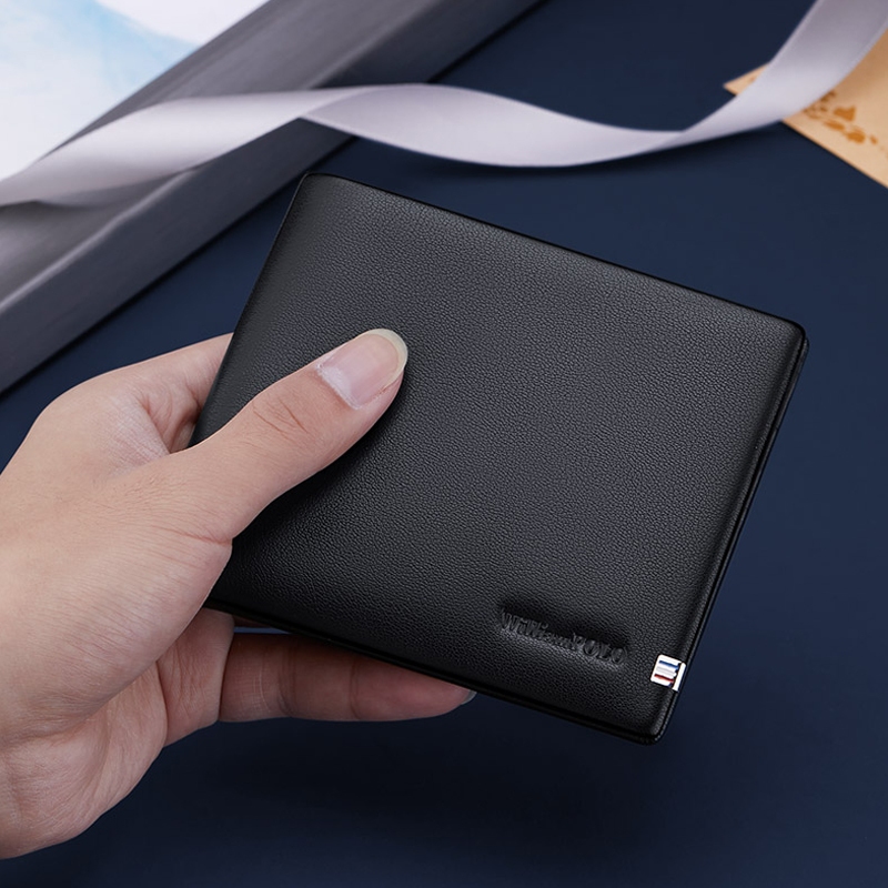 Ví da nam , Ví nam cao cấp full hộp Williampolo chất liệu da bò nguyên tấm V55